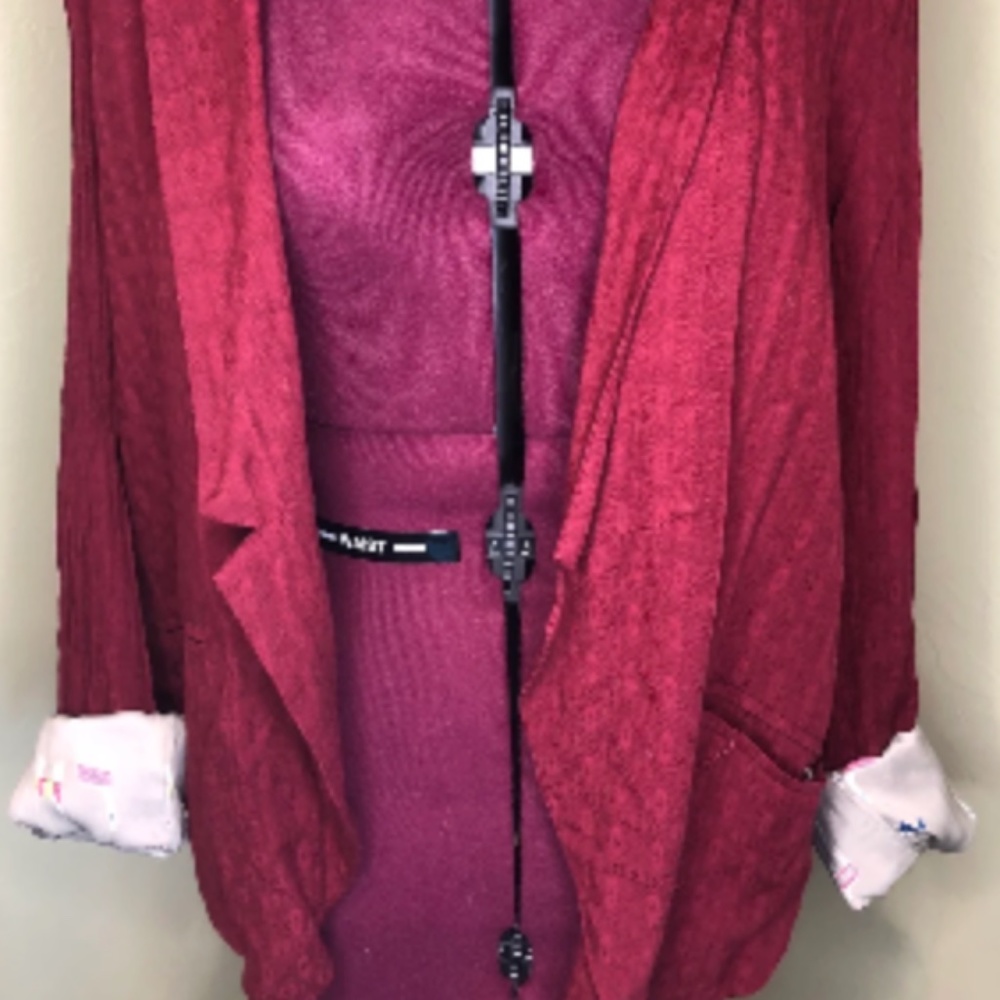 Anthropologie Red Blazer with llama print lining